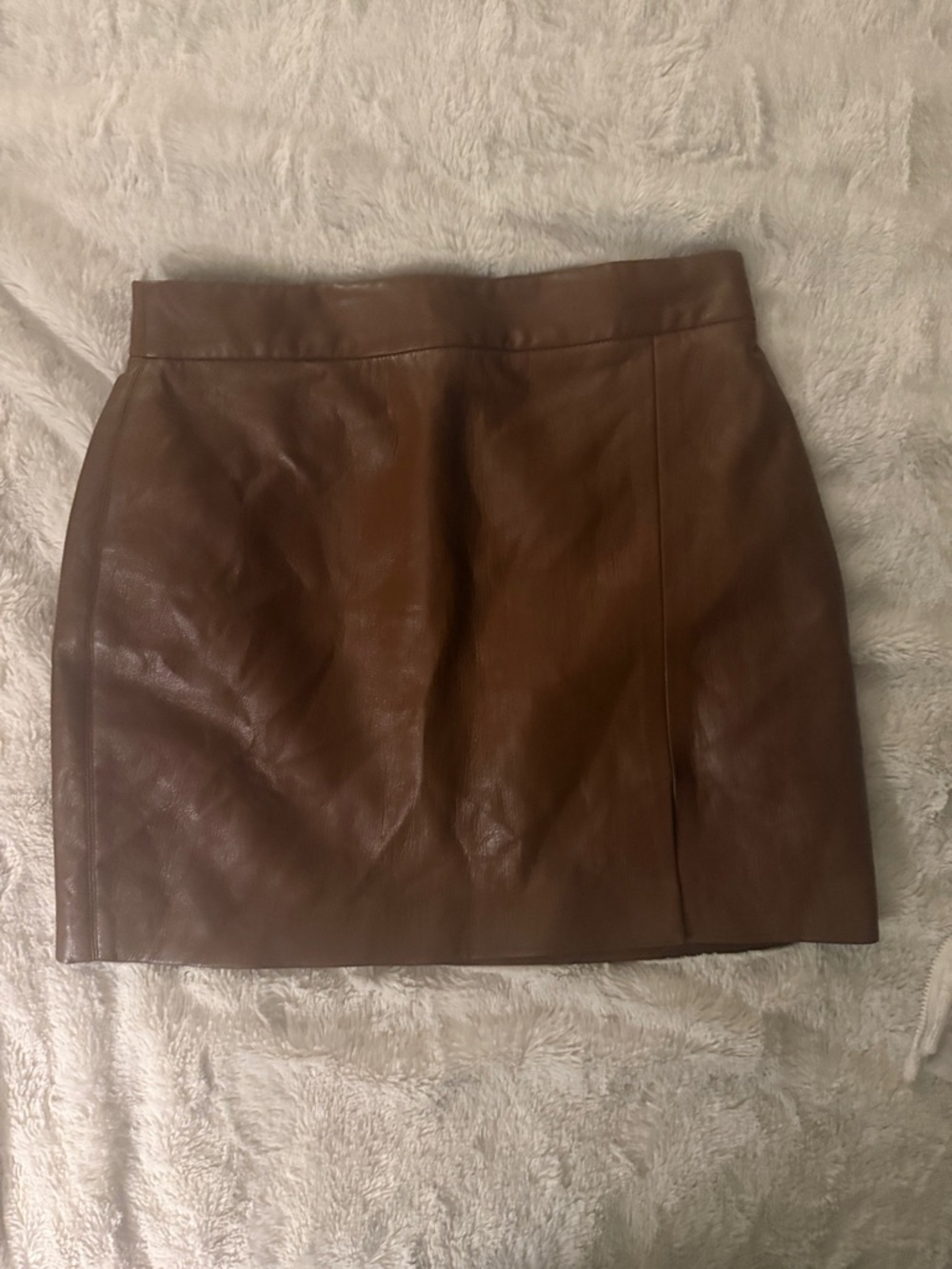 Wilfred Brown faux Leather Mini Skirt